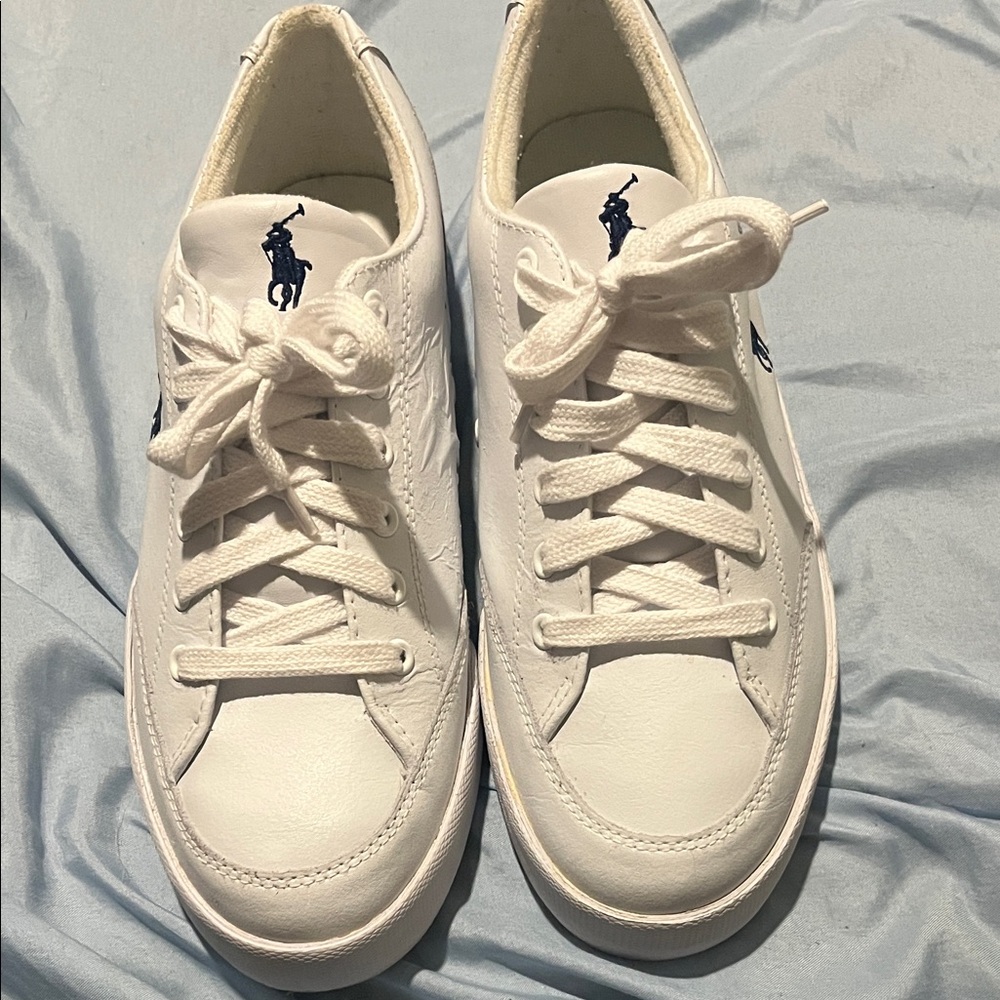 Polo by Ralph Lauren White Sneakers with Blue Logo